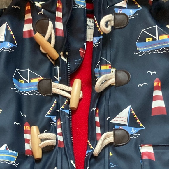 JoJo Maman Bebe Lined Toggle Raincoat 18-24 months. - Picture 3 of 11